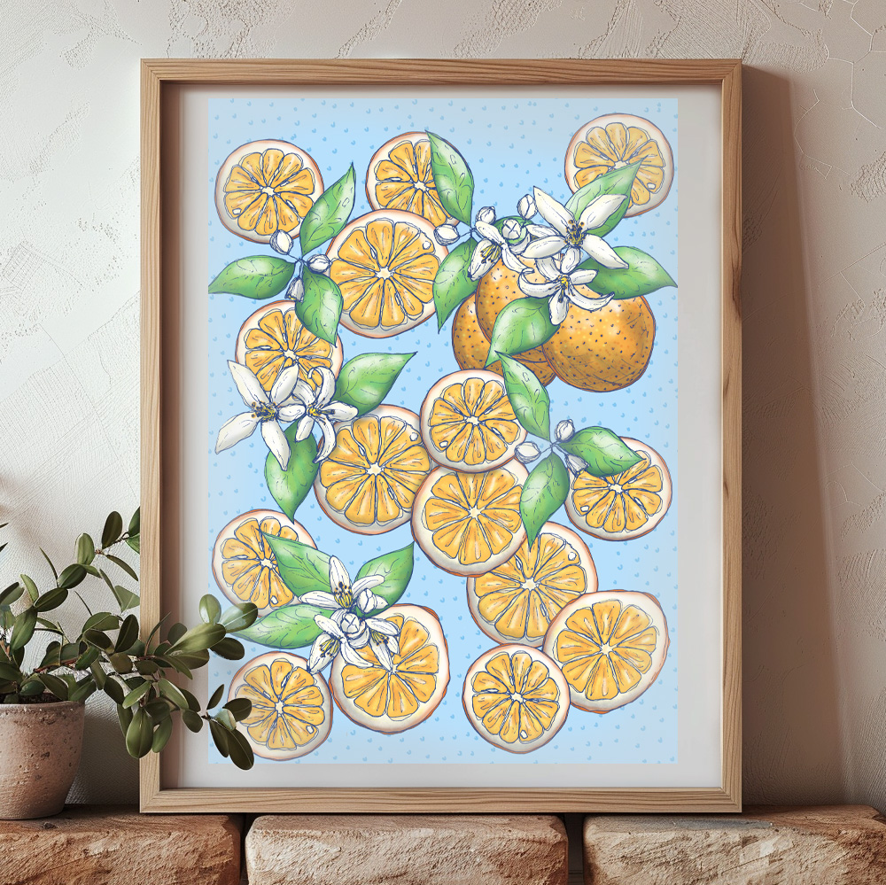 Image of Orange Blossom art print created by Morwenna Sanders for Verbena Wave