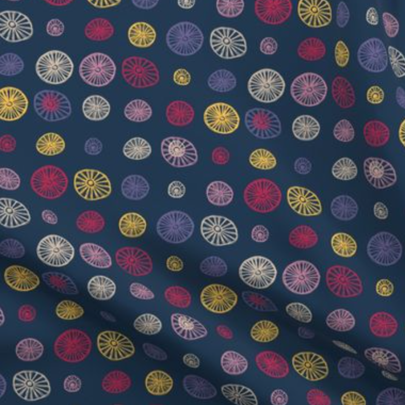 Image of fabric sample with the Fungi Geometric design.