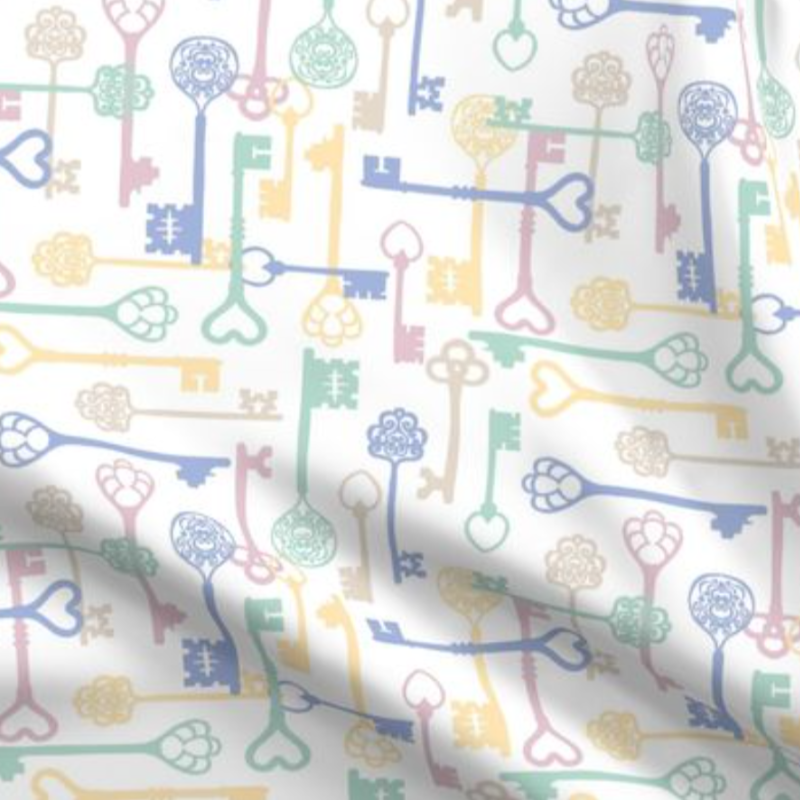 Image of fabric sample with the Key Collective design.