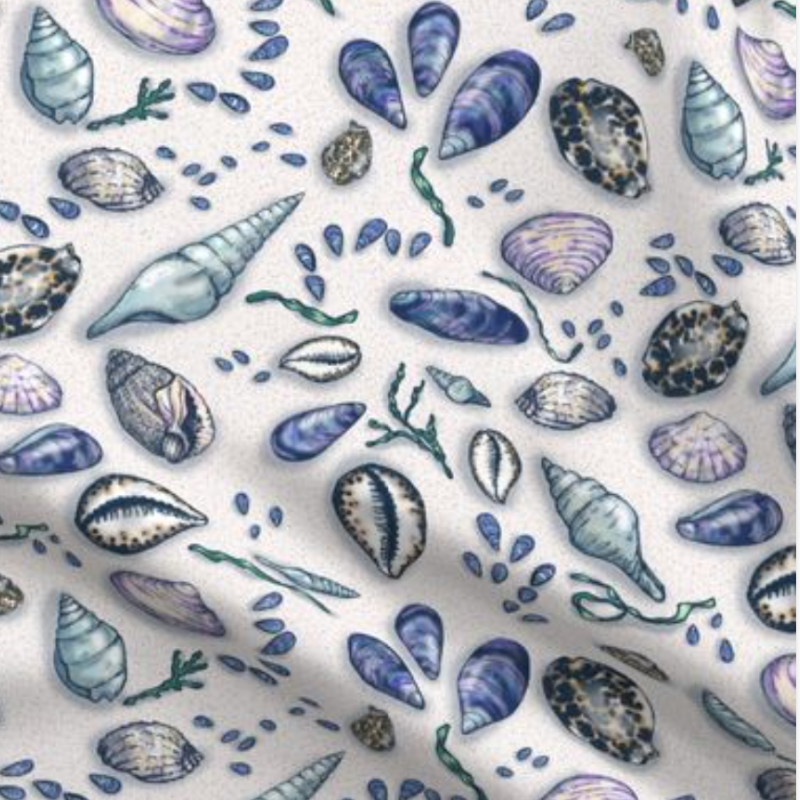 Image of fabric sample with the Seashell design.