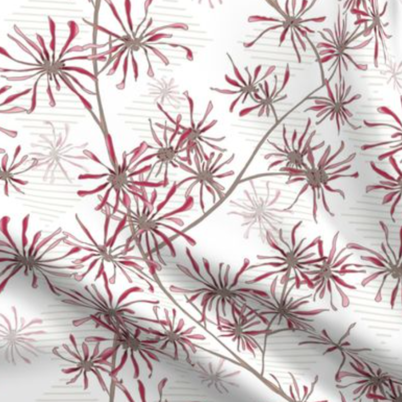 Image of fabric sample with the Witch Hazel Blooms design.